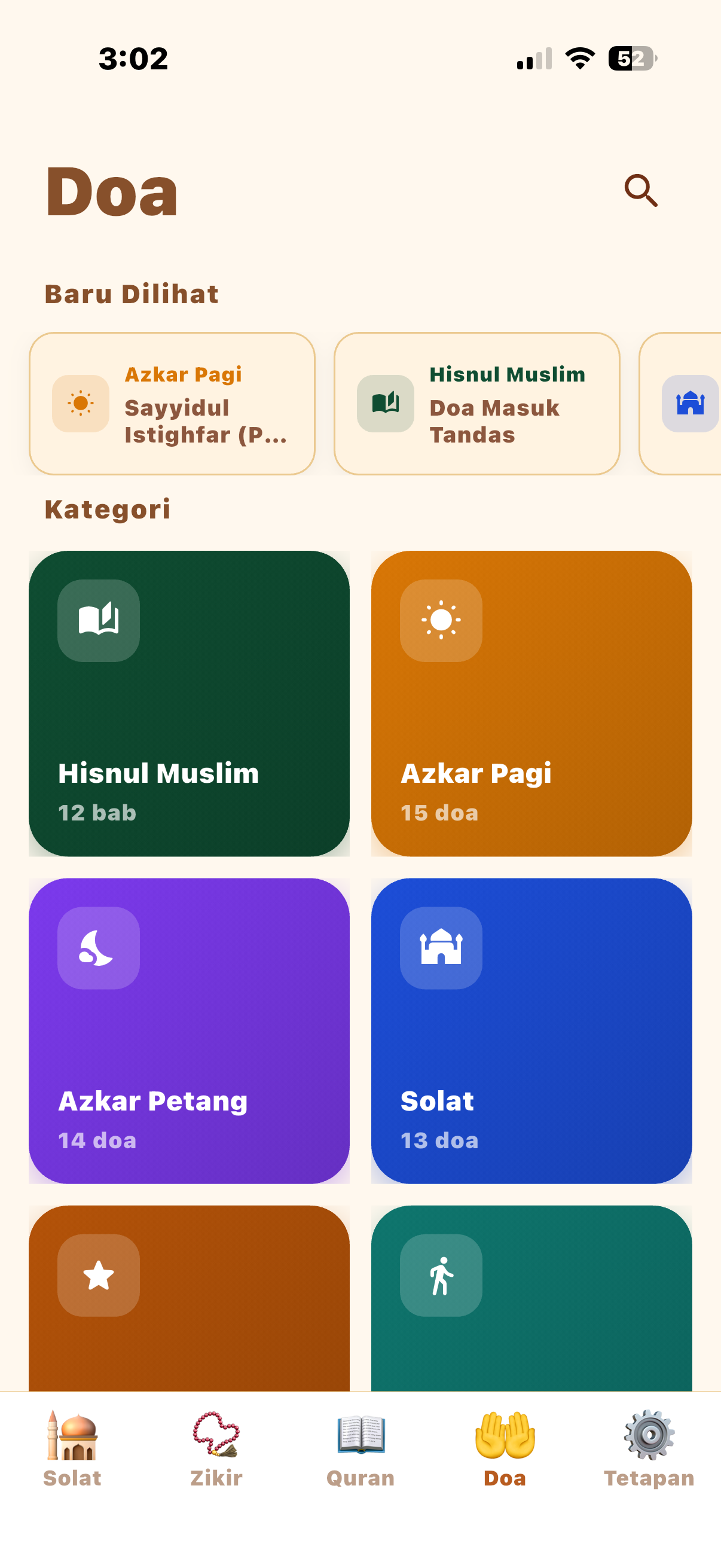 Kategori Doa Harian dalam MySolat