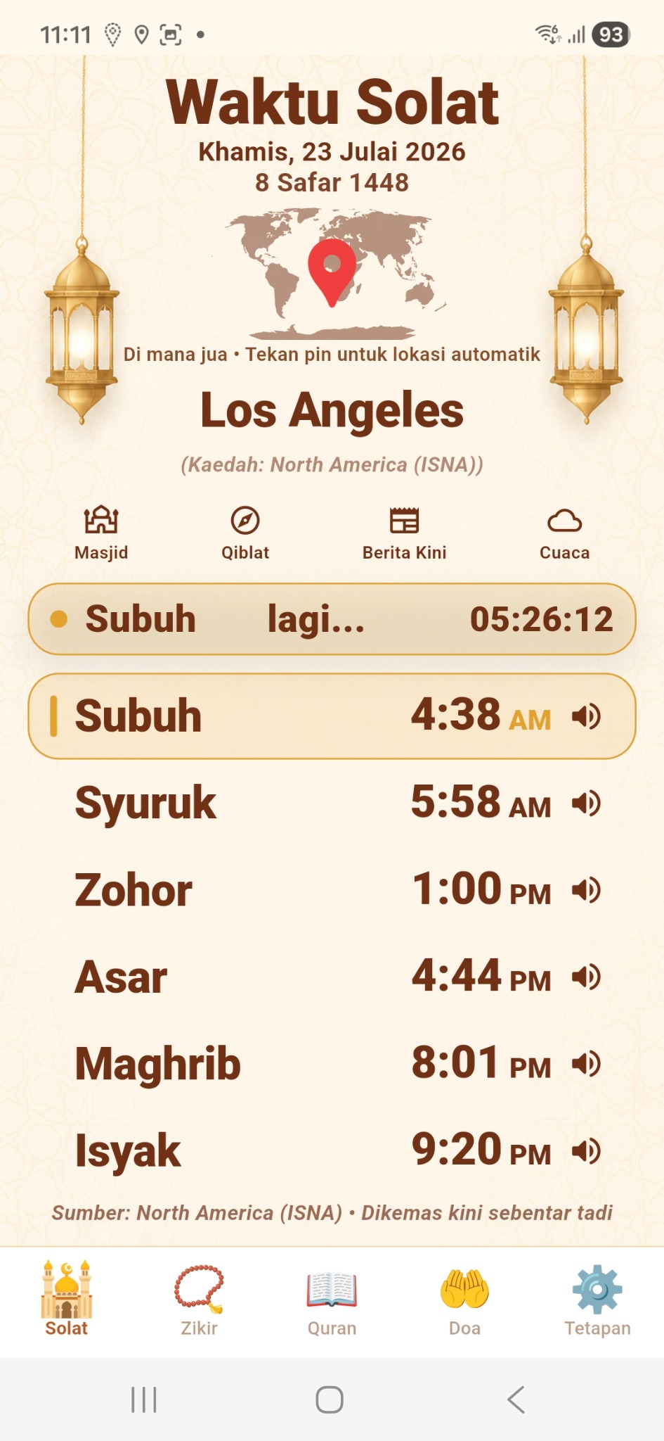 MySolat di Los Angeles