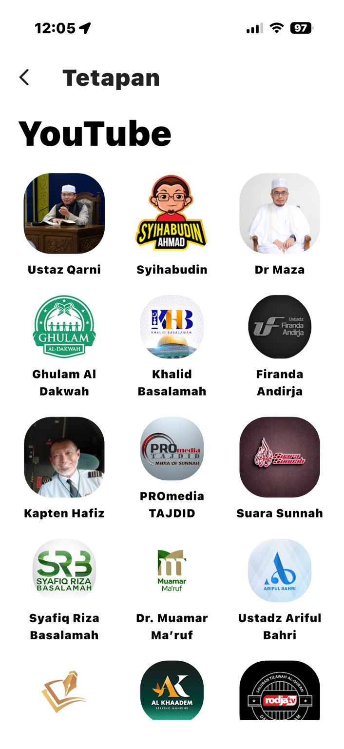 Skrin YouTube Islam MySolat